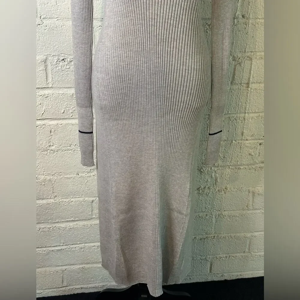 Maison Margiela MM4 Fused Wool Knit Open back Tunic size XS Light Gray Navy Midi